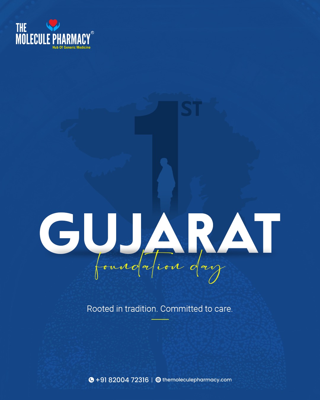 This Gujarat Day, we celebrate a land rooted in pride and progress. At Molecule Pharmacy, we serve Gujarat with the same values — affordable, trusted healthcare for every home.
.
📞 Contact: +91 82004 72316
Location: https://themoleculepharmacy.com/store-locator/
Website: https://themoleculepharmacy.com/
.
.
.
#MoleculePharmacy #HealthIsWealth #AffordableHealth #GenericMedications #QualityCare #WellBeing #TrustedPharmacy #HealthCareSolutions #PatientCare #HealthyLiving #AffordableSolutions #HealthJourney #PharmacyExperts #BetterHealth #GenericDrugs #HealthSolutions #CustomerCare #PharmacyLife #Medicine #PainRelief #PeriodSupport #TranexamicAcid #MefenamicAcid #ExperienceMatters #PharmacyNearYou #TrustedHealthcare #garvigujarat #HealthForAll