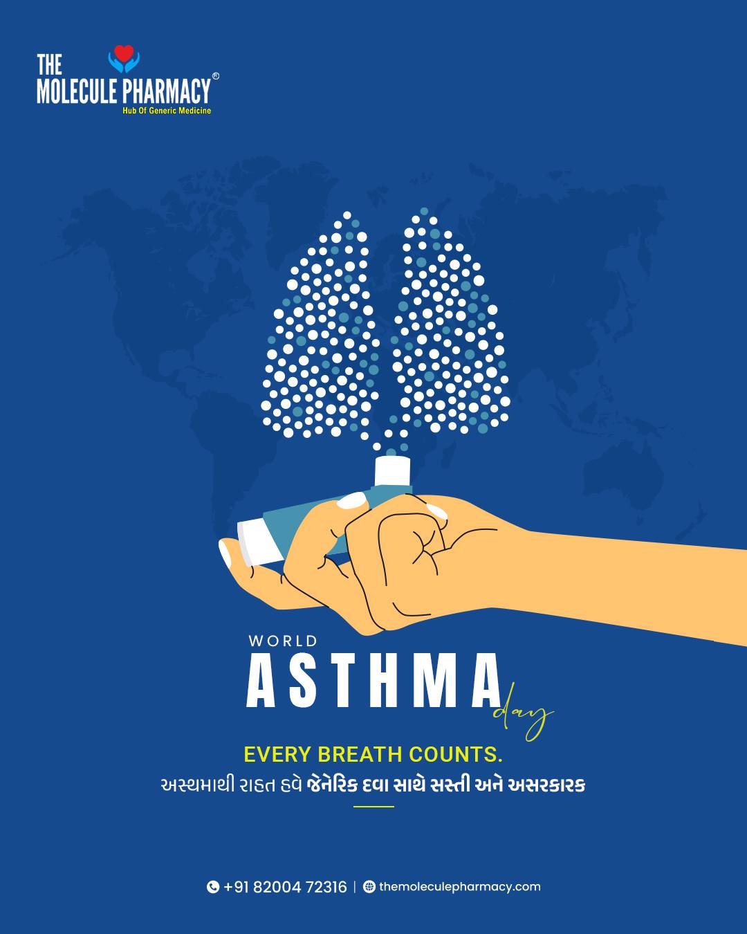 This World Asthma Day, let’s breathe easier together. From inhalers to essential care, Molecule Pharmacy offers affordable solutions without compromise.
.
📞 Contact: +91 82004 72316
Location: https://themoleculepharmacy.com/store-locator/
Website: https://themoleculepharmacy.com/
.
.
.
#MoleculePharmacy #HealthIsWealth #AffordableHealth #GenericMedications #QualityCare #WellBeing #TrustedPharmacy #HealthCareSolutions #PatientCare #HealthyLiving #AffordableSolutions #HealthJourney #PharmacyExperts #BetterHealth #GenericDrugs #HealthSolutions #CustomerCare #PharmacyLife #Medicine #PainRelief #PeriodSupport #TranexamicAcid #MefenamicAcid #ExperienceMatters #PharmacyNearYou #TrustedHealthcare #garvigujarat #HealthForAll #WorldAsthmaDay