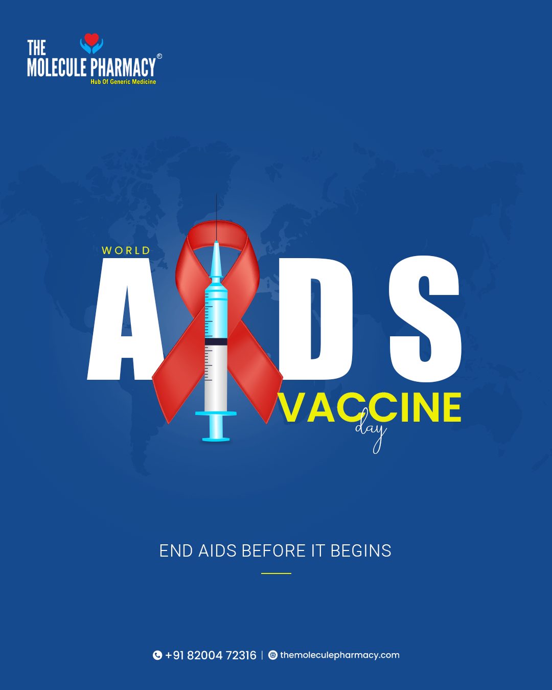 Progress begins with awareness. This AIDS Vaccine Day, let’s break the stigma, support the science, and stand for prevention. Molecule Pharmacy is here with care that empowers.
.
📞 Contact: +91 82004 72316
Location: https://themoleculepharmacy.com/store-locator/
Website: https://themoleculepharmacy.com/
.
.
.
#MoleculePharmacy #HealthIsWealth #AffordableHealth #GenericMedications #QualityCare #WellBeing #TrustedPharmacy #HealthCareSolutions #PatientCare #HealthyLiving #AffordableSolutions #HealthJourney #PharmacyExperts #BetterHealth #GenericDrugs #HealthSolutions #CustomerCare #PharmacyLife #Medicine #PainRelief #PeriodSupport #TranexamicAcid #MefenamicAcid #ExperienceMatters #PharmacyNearYou #TrustedHealthcare #HealthForAll #worlaidsvaccineday