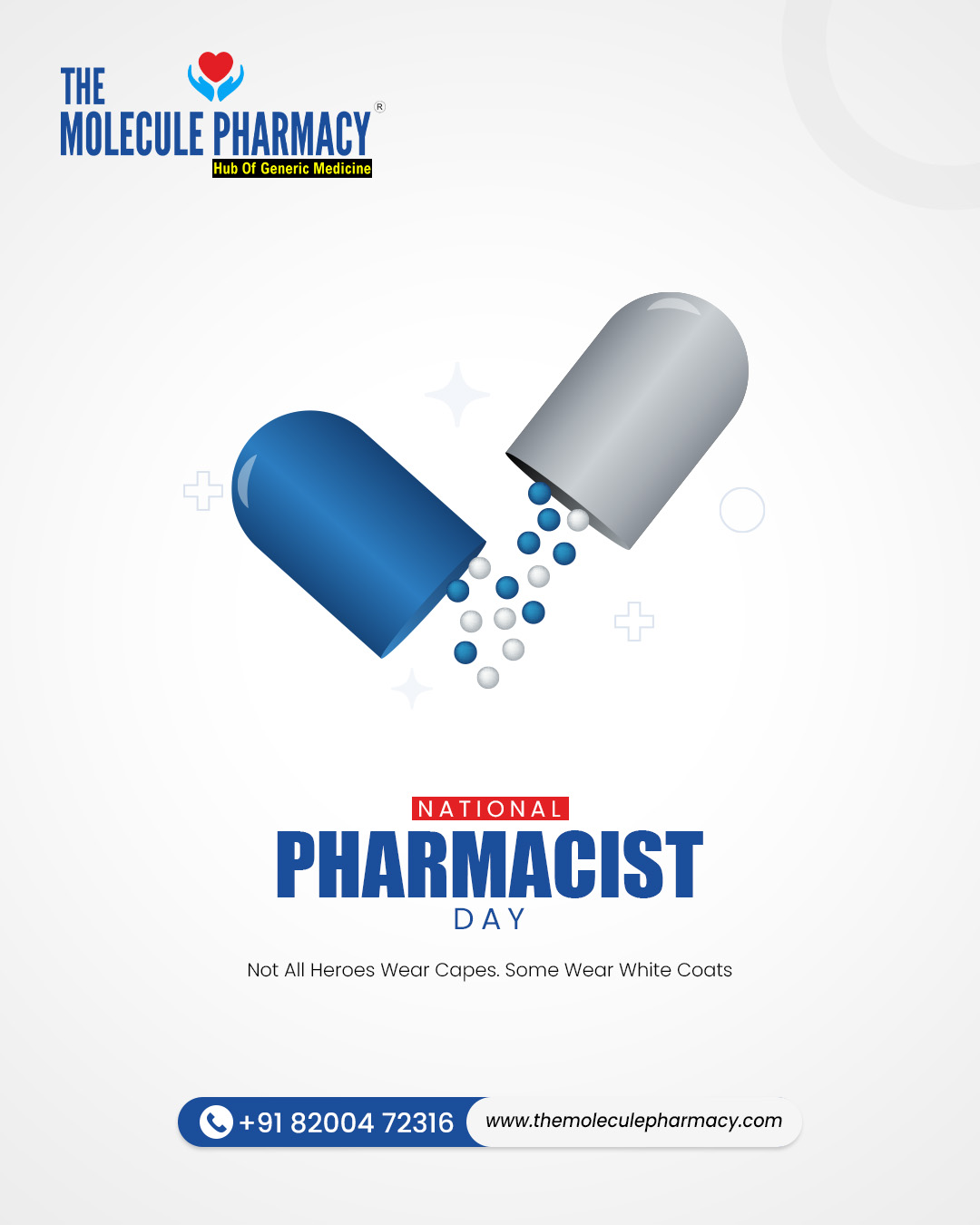 Today we salute the heroes who guide us with care, knowledge and dedication. Happy National Pharmacist Day to all who make healthcare stronger and safer.
.
Contact: +91 82004 72316
Location: https://themoleculepharmacy.com/store-locator/
Website: https://themoleculepharmacy.com/
.
#SameCureSameQuality #GenericFacts #MedicineSavings #nationalpharmacistday