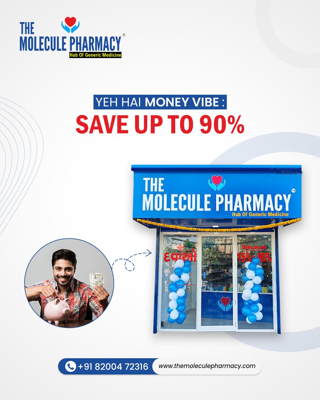 When your meds are affordable, your life's Vibe is Set. We promise savings up to 90% on high-quality generic drugs. Kyun Karna Compromise?
.
Contact: +91 82004 72316
Location: https://themoleculepharmacy.com/store-locator/
Website: https://themoleculepharmacy.com/
.
#SameCureSameQuality #GenericFacts #MedicineSavings #moneyvibe