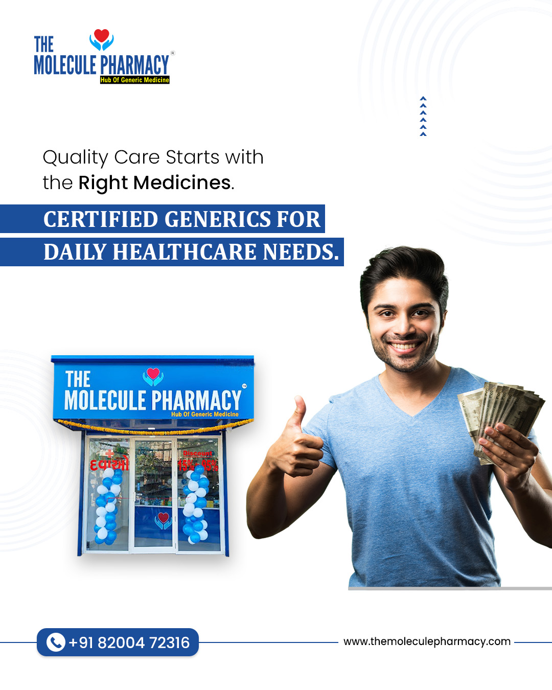Agar har month savings chahiye,
generic medicine try karo.
Because smart care matters.
.
Contact: +91 82004 72316
Location: https://themoleculepharmacy.com/store-locator/
Website: https://themoleculepharmacy.com/
.
#AffordableHealth #GenericMedicines #SmartChoices #HealthcareForAll #HealthMatters #QualityCare #MedicinesThatWork #AffordableMedicines #BetterHealth #HealthcareSavings #themoleculepharmacy