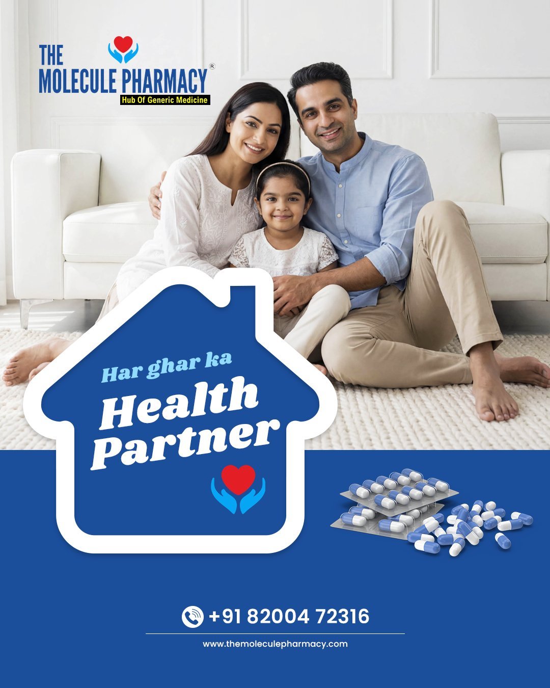 Ghar mein kisi ko BP, sugar ya regular medicines chalti hain?
Toh aapko chahiye ek reliable pharmacy partner.

The Molecule Pharmacy — jahan milti hai
✔ Affordable medicines
✔ Genuine products
✔ Care jo samajh aaye

Aapki health, humari responsibility
.
.
Contact: +91 82004 72316
Location: https://themoleculepharmacy.com/store-locator/
Website: https://themoleculepharmacy.com/
.
.
#MoleculePharmacy #AffordableMedicines #TrustedHealthcare #HealthFirst #CareYouCanTrust