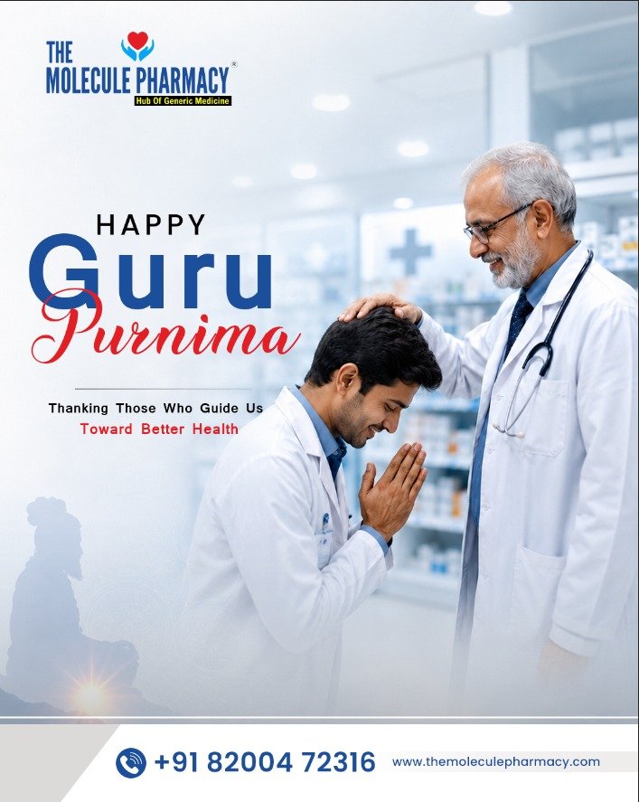 On Guru Purnima, we bow with gratitude to everyone 🙏
.
who guides us toward better health — our doctors, pharmacists, and elders who taught us, Treatment first, expenses later. 💚

From Molecule Pharmacy: the right answer to every question and the right guidance for every medicine — because the right advice is the greatest service.

Visit The Molecule Pharmacy today.
.
Contact: +91 82004 72316
.
Location: https://themoleculepharmacy.com/store-locator/
.
Website: https://themoleculepharmacy.com/

#GuruPurnima #GuruPurnima2026 #Gratitude #HealthEducators #MoleculePharmacy