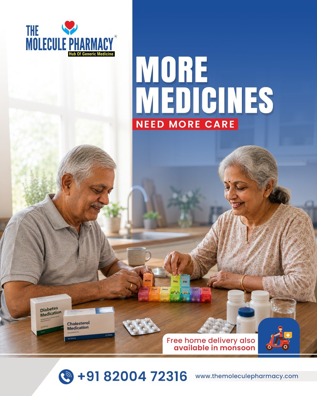 Managing multiple medicines requires the right timing, dosage, and guidance. Never mix or change medicines without professional advice.
.
 For reliable medicine guidance, visit Moleclue Pharmacy.
.
Contact: +91 82004 72316
.
Location: https://themoleculepharmacy.com/store-locator/
.
Website: https://themoleculepharmacy.com/

#MolecluePharmacy #MedicineSafety #PharmacyCare #HealthAwareness #SafeMedication