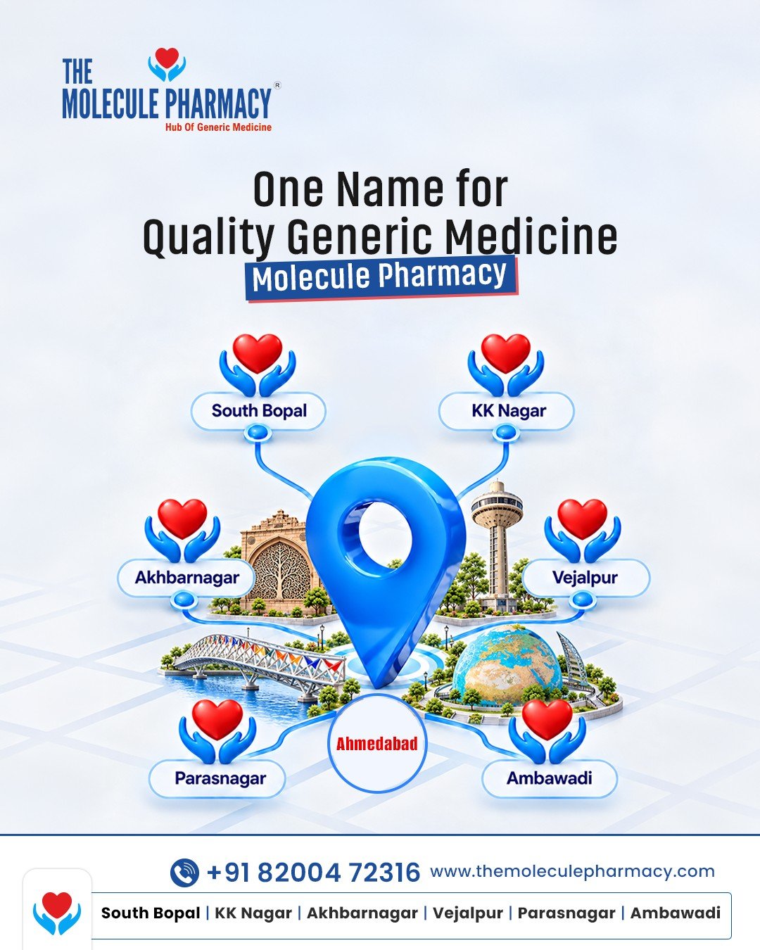 💙 One Name. Quality Generic Medicines. Trusted Care! 💊
.
Your health deserves quality care without the burden of high medicine costs! ✨
.
At The Molecule Pharmacy, we bring you quality generic medicines at affordable prices, making healthcare more accessible across Ahmedabad. ❤️
.
📍South Bopal | KK Nagar | Akhbarnagar | Vejalpur | Parasnagar | Ambawadi
📞 Call Us: +91 82004 72316
🌐 www.themoleculepharmacy.com
.
💙 The Molecule Pharmacy – Quality Care, Affordable Prices!
.
👉 Visit your nearest store today and make smart healthcare choices!
.
#TheMoleculePharmacy #GenericMedicines #AffordableHealthcare #AhmedabadPharmacy #QualityHealthcare
